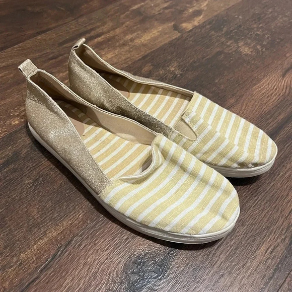 Kim Rogers Striped Glitter Flats 7.5 - Picture 2 of 5